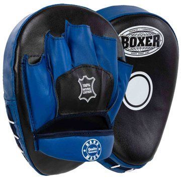 Лапа боксерская изогнутая тренировочная кожа BOXER 2010-01 19х23х4см 2штуки цвета в ассортименте 2010-01 фото