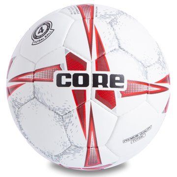Мяч футзальный CORE PREMIUM QUALITY CRF-040 №4 PU белый-красный CRF-040 фото