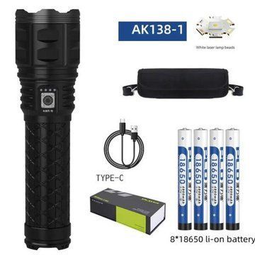 Ліхтар ручної моделі Police AK138-1 WHITE LASER LED PM60-TG 8х18650, USB-зарядка, Power Bank, зум ws17518 фото
