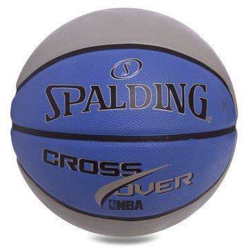 Мяч баскетбольный резиновый SPALDING CROSS OVER SN83337Z размер 7 серый-синий 83337Z фото