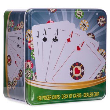 Набор для покера в металлической коробке Poker game set SP-Sport IG-6893 120 фишек IG-6893 фото