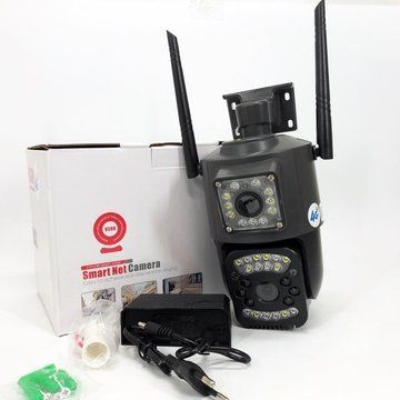 Уличная IP камера 4G/Wi-Fi с двумя линзами SC03 V380pro 4 Mп, Видеокамера с цифровым зумом и микрофоном ws29254 фото