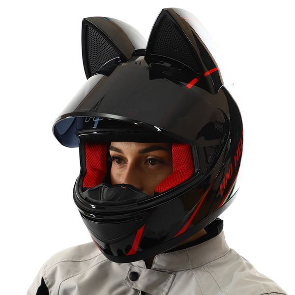 Мотошлем интеграл (full face) Мото Кото с ушками NITRINOS NEKO HNJ M-9412 M-XL цвета в ассортименте XL (60-62) M-9412 фото