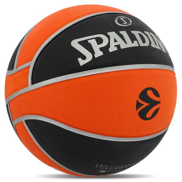 М'яч баскетбольний гумовий SPALDING TF 150 EURO TURK 84506Z розмір 7 чорний-помаранчевий 84506Z фото