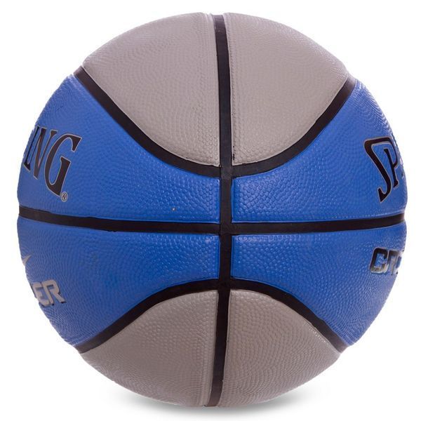 Мяч баскетбольный резиновый SPALDING CROSS OVER SN83337Z размер 7 серый-синий 83337Z фото