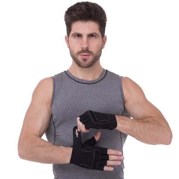 Перчатки для фитнеса и тяжелой атлетики Zelart SB-161577 S-XXL черный S SB-161577 фото