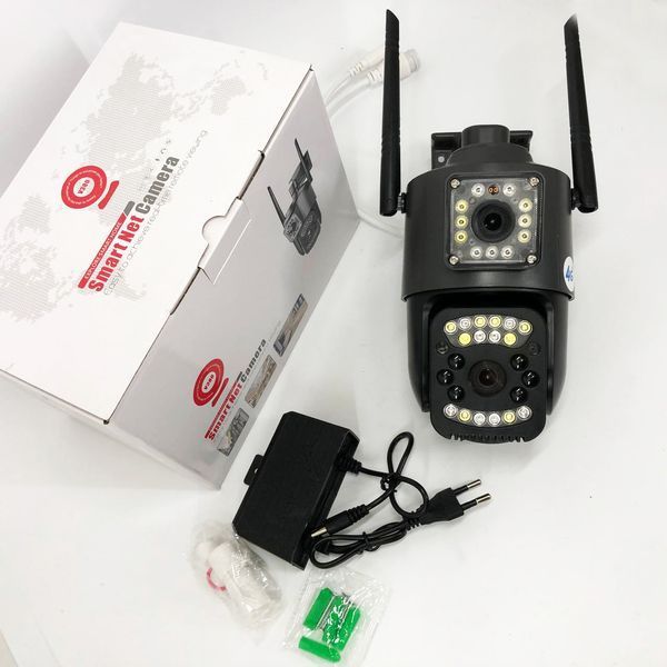 Вулична IP камера 4G/Wi-Fi з двома лінзами SC03 V380pro 4 Mп, Відеокамера з цифровим зумом та мікрофоном ws29254 фото