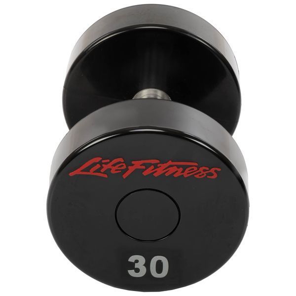 Гантель цельная профессиональная с полиуретановым покрытием LIFE FITNESS SC-80081-30 1шт 30кг черный-красный SC-80081-30 фото