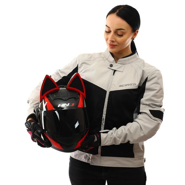 Мотошлем интеграл (full face) Мото Кото с ушками NITRINOS NEKO HNJ M-9412 M-XL цвета в ассортименте XL (60-62) M-9412 фото