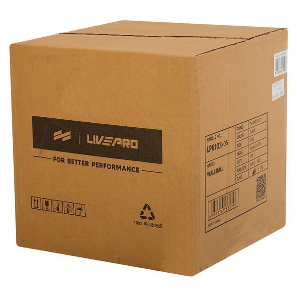 Мяч набивной медицинский для кроссфита WALL BALL LiveUp LP8103-5 5кг черный LP8103-5 фото