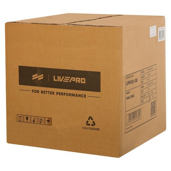 Мяч набивной медицинский для кроссфита WALL BALL LiveUp LP8103-8 8кг черный LP8103-8 фото