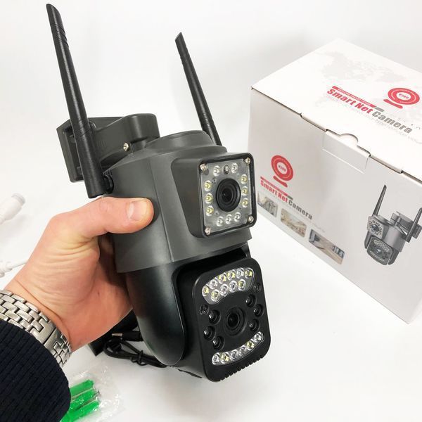 Вулична IP камера 4G/Wi-Fi з двома лінзами SC03 V380pro 4 Mп, Відеокамера з цифровим зумом та мікрофоном ws29254 фото