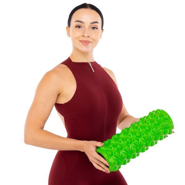 Роллер массажный цилиндр (ролик мфр) заполненный пеной 36см Grid Bubble Roller Zelart FI-5714 цвета в ассортименте FI-5714 фото