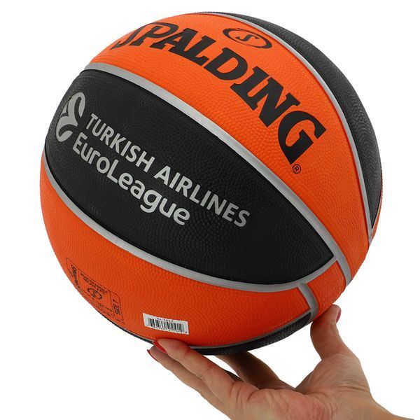 М'яч баскетбольний гумовий SPALDING TF 150 EURO TURK 84506Z розмір 7 чорний-помаранчевий 84506Z фото
