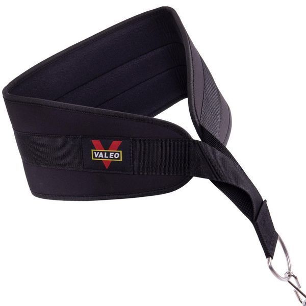 Пояс атлетический для отягощения текстильный с цепью и карабином VALEO Dipping Belt TA-4422 спинка-17см черный TA-4422 фото
