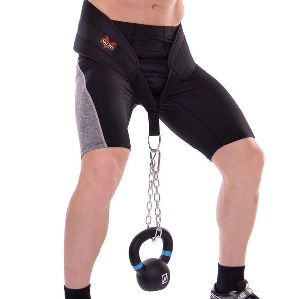 Пояс атлетический для отягощения текстильный с цепью и карабином VALEO Dipping Belt TA-4422 спинка-17см черный TA-4422 фото