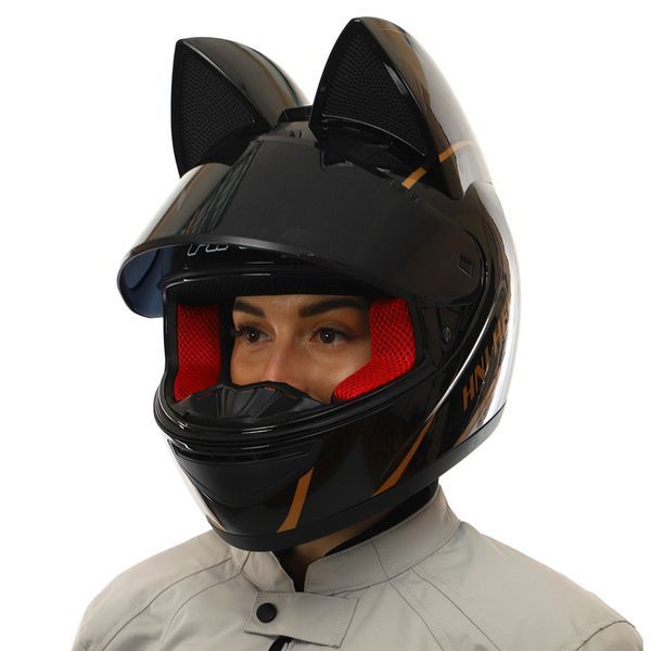 Мотошлем интеграл (full face) Мото Кото с ушками NITRINOS NEKO HNJ M-9412 M-XL цвета в ассортименте XL (60-62) M-9412 фото