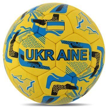 Мяч футбольный BALLONSTAR UKRAINE FB-7985 №5 PU желтый-синий FB-7985 фото