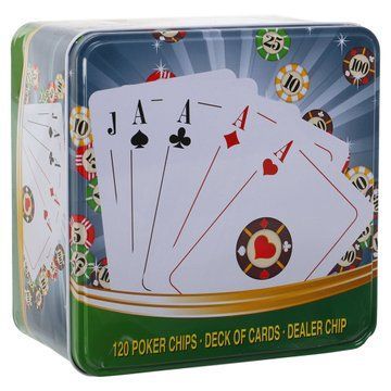 Набор для покера в металлической коробке Poker game set SP-Sport IG-8656 120 фишек IG-8656 фото