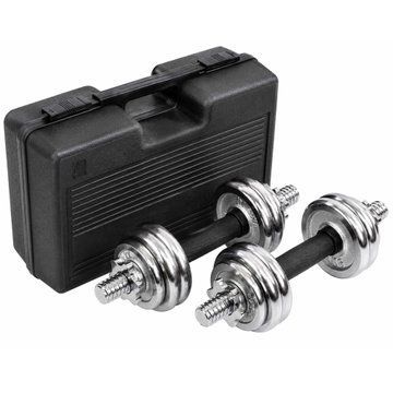 Гантели разборные стальные хромированные в пластиковом кейсе MDbuddy TA-7056-15 2шт по 7,5кг хром TA-7056-15 фото
