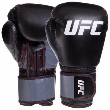 Перчатки боксерские на липучке PU UFC Boxing UBCF-75605 10 унций черный UBCF-75605 фото