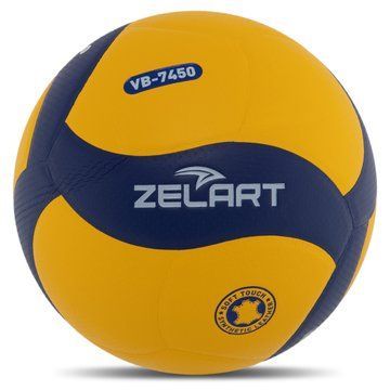Мяч волейбольный ZELART VB-7450 №5 PU желтый-синий VB-7450 фото