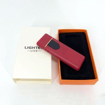 Електрозапальничка USB ZGP ABS, сенсорна електрична запальничка спіральна. Колір: червоний ws41541 фото