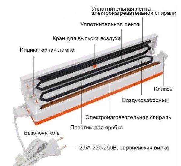 Вакууматор Freshpack Pro вакуумный упаковщик еды, бытовой. Цвет: оранжевый ws53423-1 фото