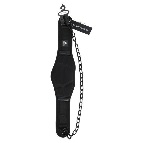 Пояс атлетический для отягощения текстильный с цепью и карабином EZOUS DIP BELT ARMOR N-01 спинка-17см черный N-01 фото