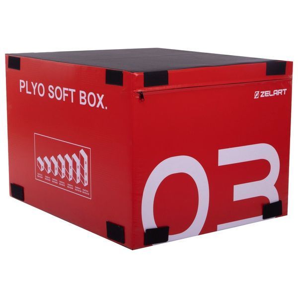 Бокс плиометрический тумба для кроссфита Плиобокс набор 3 бокса Plyo boxes Zelart FI-3635 3шт 90х75х30/45/60см зеленый, синий, красный FI-3635 фото