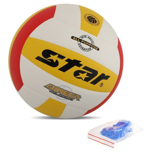 М'яч волейбольний STAR DIRECT VB4055-34 №5 PU білий-жовтий-червоний VB4055-34 фото