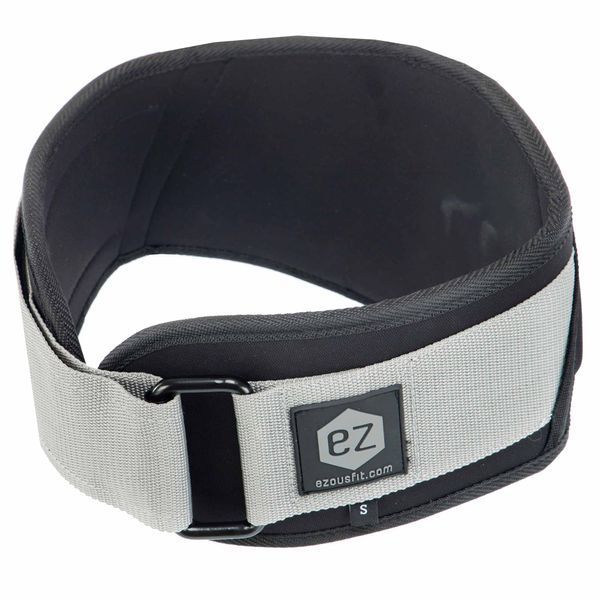 Пояс атлетический текстильный EZOUS LIFTING BELT ARMOR O-03 спинка-17см размер S-L черный-серый O-03 фото