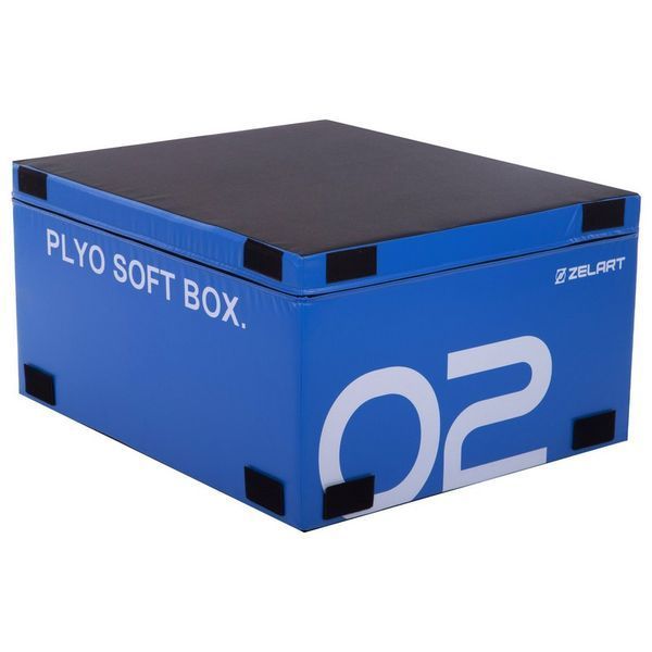 Бокс плиометрический тумба для кроссфита Плиобокс набор 3 бокса Plyo boxes Zelart FI-3635 3шт 90х75х30/45/60см зеленый, синий, красный FI-3635 фото