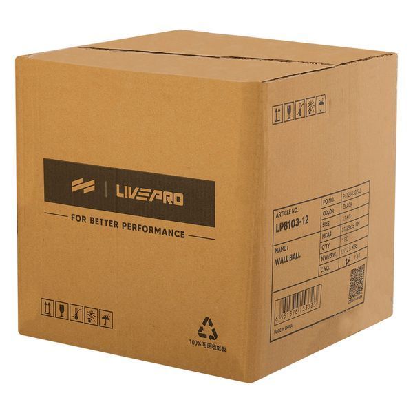 Мяч набивной медицинский для кроссфита WALL BALL LiveUp LP8103-12 12кг черный LP8103-12 фото