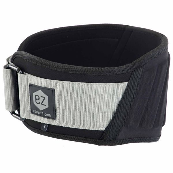 Пояс атлетический текстильный EZOUS LIFTING BELT ARMOR O-03 спинка-17см размер S-L черный-серый O-03 фото