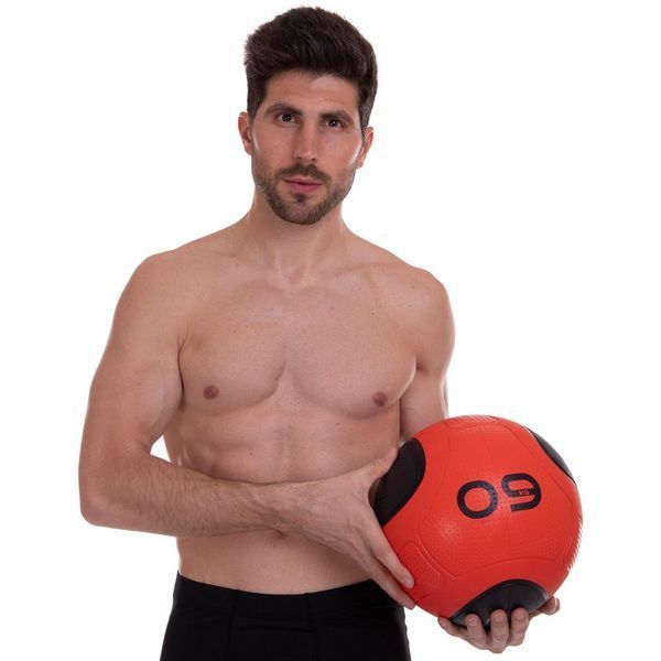 Медбол мяч медицинский Medicine Ball Zelart FI-2620-9 9кг красный-черный FI-2620-9 фото