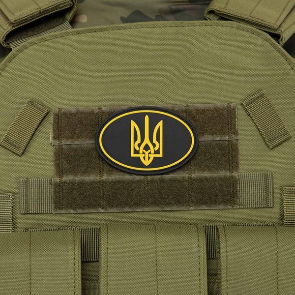 Шеврон патч на липучке 'Тризуб' TY-9915 черный-желтый TY-9915 фото