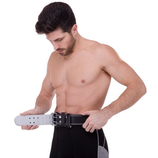 Пояс атлетический кожаный Zelart SB-165085 спинка-10см размер-XS-XXL черный SB-165085 фото