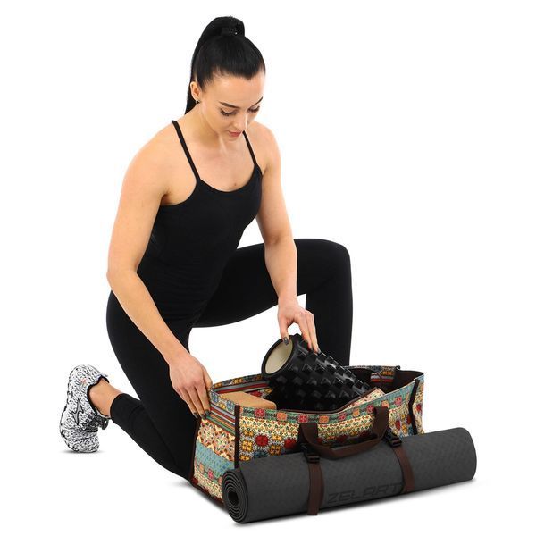 Сумка для йоги SP-Sport DoYourYoga Yoga bag FI-6971-3 бежевый-голубой FI-6971-3 фото