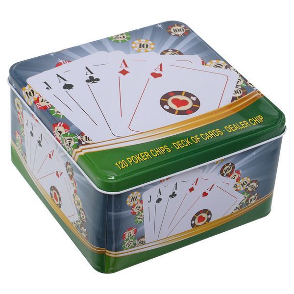 Набор для покера в металлической коробке Poker game set SP-Sport IG-8656 120 фишек IG-8656 фото