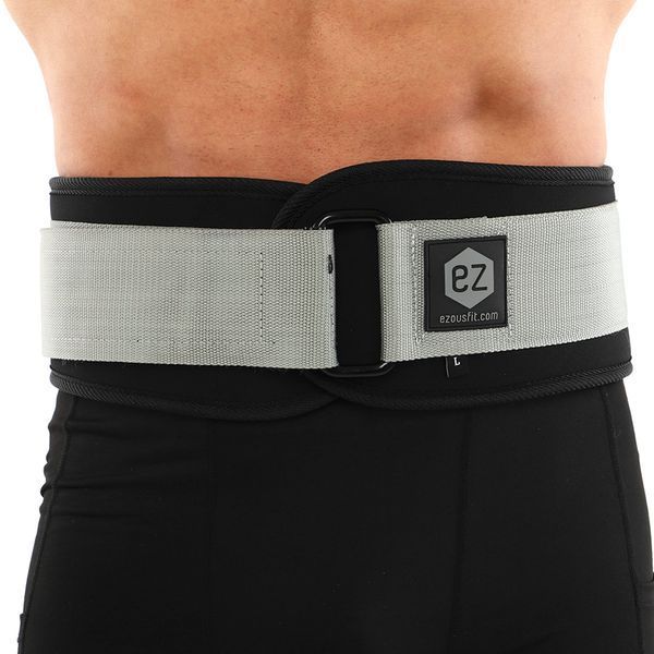 Пояс атлетический текстильный EZOUS LIFTING BELT ARMOR O-03 спинка-17см размер S-L черный-серый O-03 фото