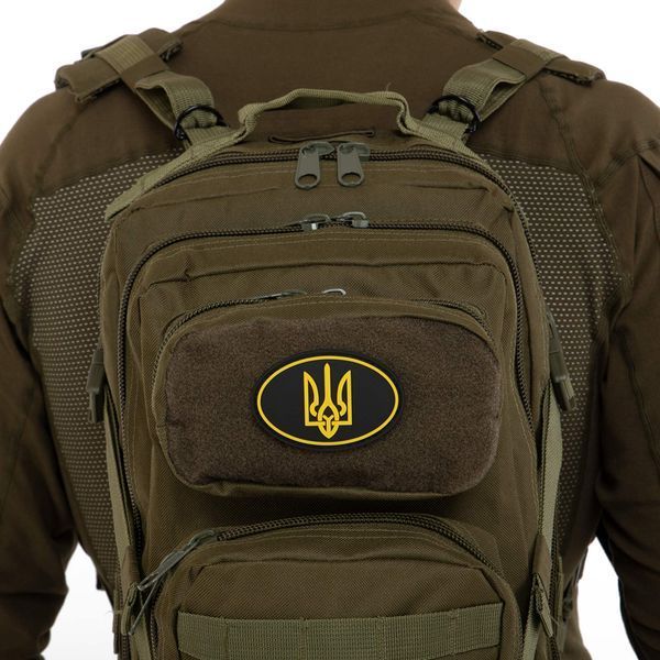 Шеврон патч на липучке 'Тризуб' TY-9915 черный-желтый TY-9915 фото
