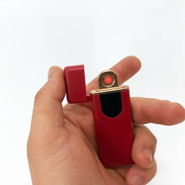 Електрозапальничка USB ZGP ABS, сенсорна електрична запальничка спіральна. Колір: червоний ws41541 фото