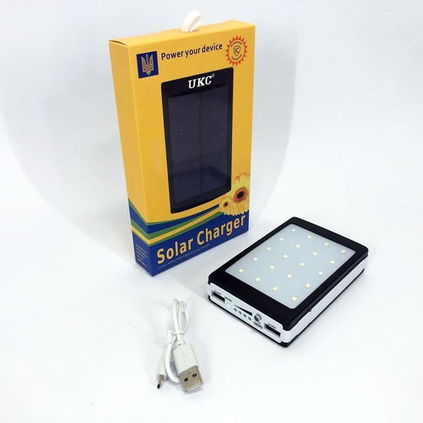 УМБ Power Bank Solar 10000 mAh мобильное зарядное с солнечной панелью и лампой, внешний аккумулятор ws44689-1-1 фото