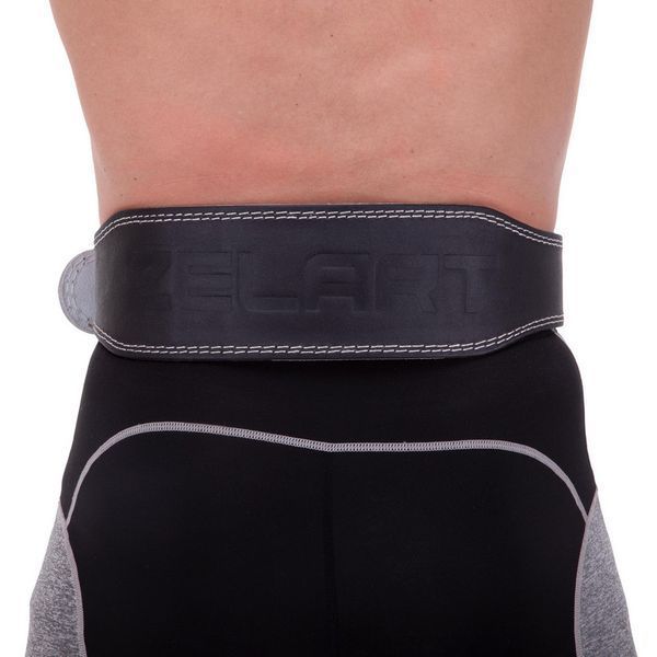 Пояс атлетический кожаный Zelart SB-165085 спинка-10см размер-XS-XXL черный SB-165085 фото