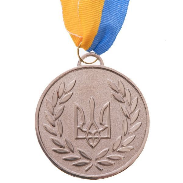 Медаль спортивная с лентой SP-Sport UKRAINE с украинской символикой C-4339 o6,5см золото, серебро, бронза C-4339 фото