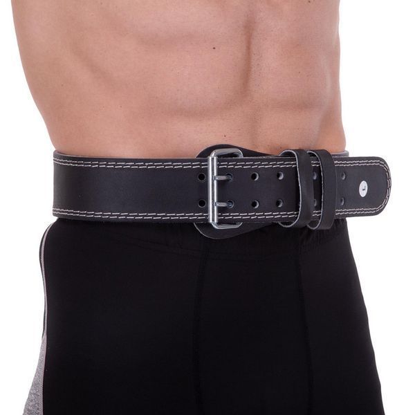 Пояс атлетический кожаный Zelart SB-165085 спинка-10см размер-XS-XXL черный SB-165085 фото