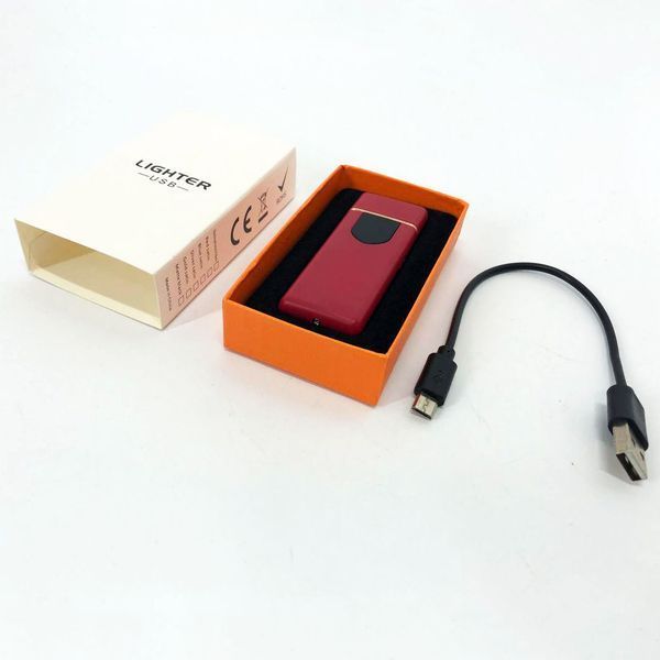 Електрозапальничка USB ZGP ABS, сенсорна електрична запальничка спіральна. Колір: червоний ws41541 фото
