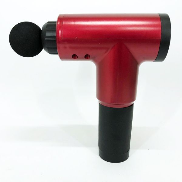 Аккумуляторный массажер Fascial Gun KH-320 портативный ручной ударный мышечный пистолет 4 насадки красный ws15677-2 фото