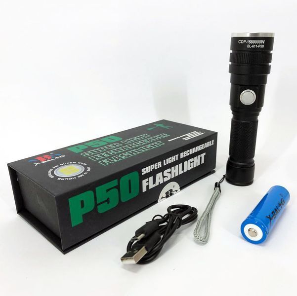 Фонарь аккумуляторный Bailong BL-611-P50, Фонарик полис, Тактичный фонарь, Ручной фонарик led ws25816 фото